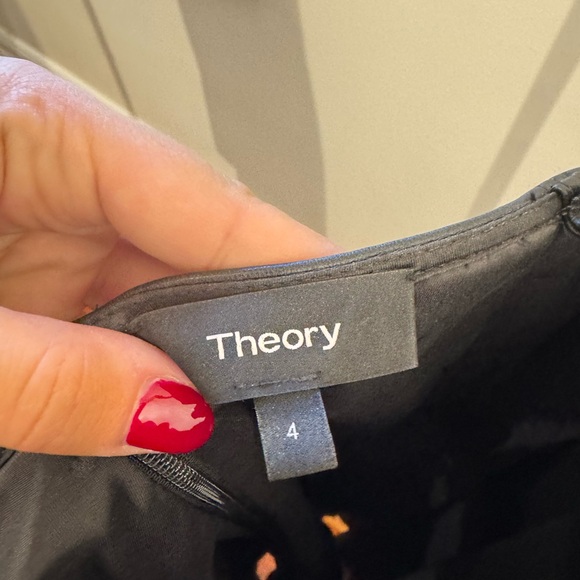 Theory faux leather body con dress. Hits below knees. Slim fit - Picture 6 of 7